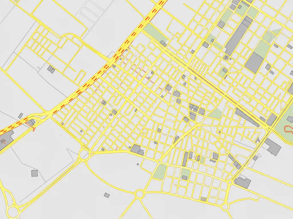 Mapa del trazado vial del barrio Santa Isabel
